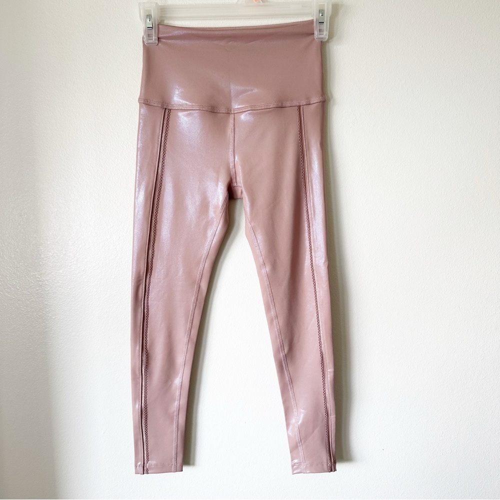 Beyond Yoga Pearlized High Waisted Midi Legging in Brazen Blush XS